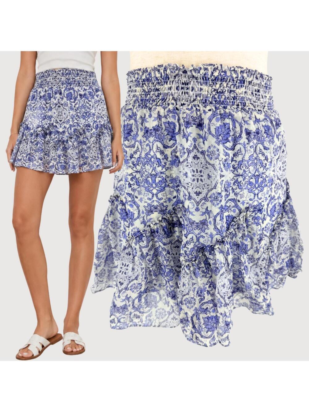 Intermix Silk Ruffle Mini Skirt P